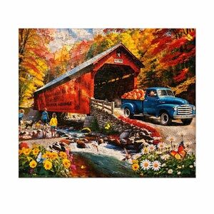 Memory Lane Rustic Passage 300 Piece EZ Grip Jigsaw Puzzle Complete Autumn Scene